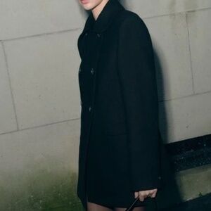 ZARA TRAFALUC black dress peacoat SZ M